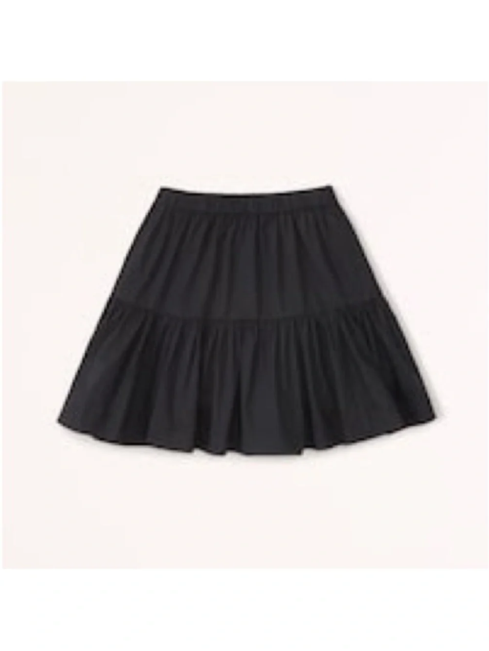 NWT Abercrombie & Fitch Tiered Poplin Mini Skirt in Black Size Medium